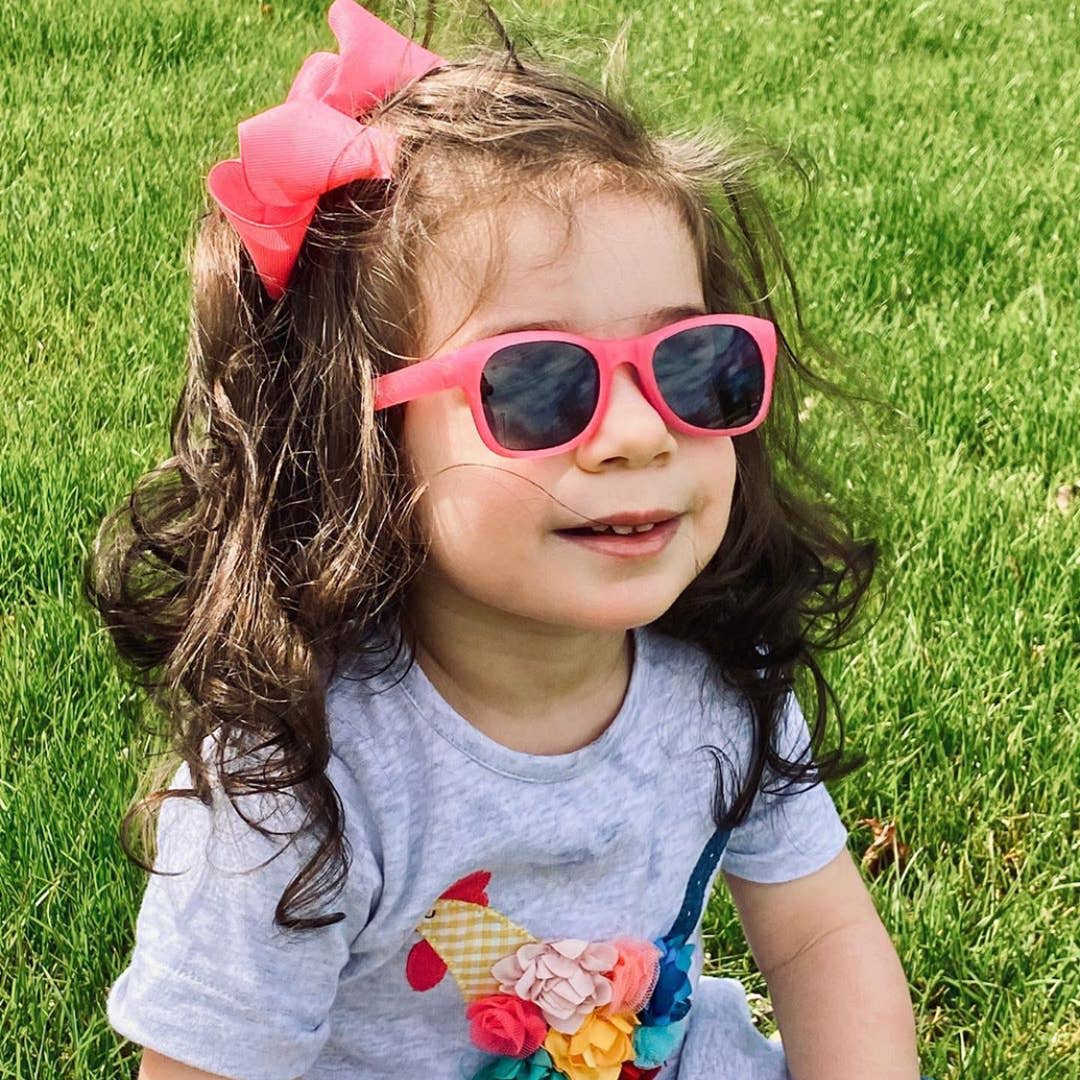 Pink Glitter Sunglasses: Baby (Ages 0-2) / Grey Polarized Lens