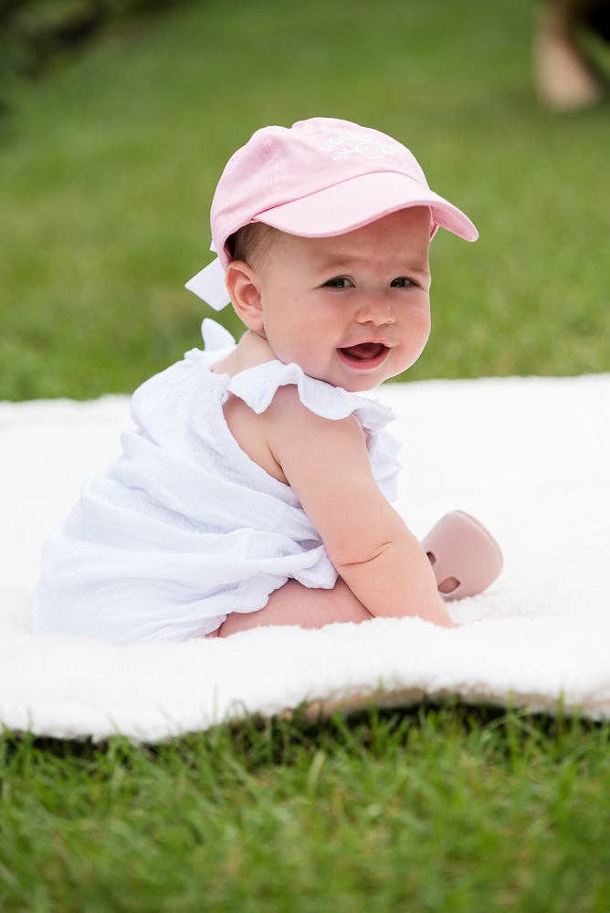 Bow Baseball Hat in Palmer Pink (Baby)