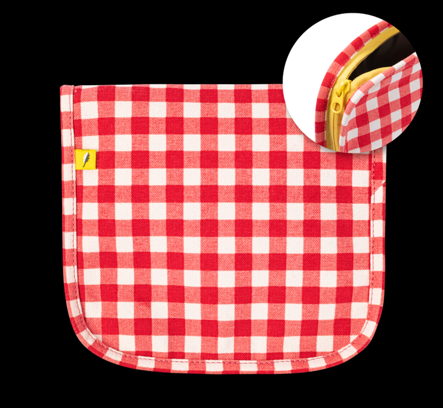 Zipper Lunch Bag - Gingham Red