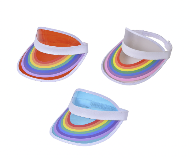 New Retro Rainbow Clear Visor Hat