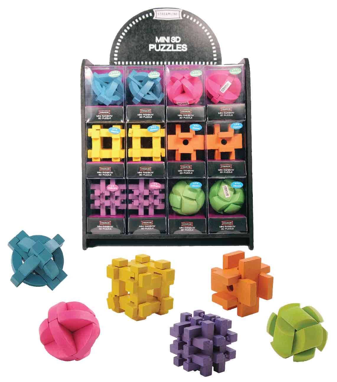 Mini Rainbow 3D Wooden Puzzles - Einstein's Attic