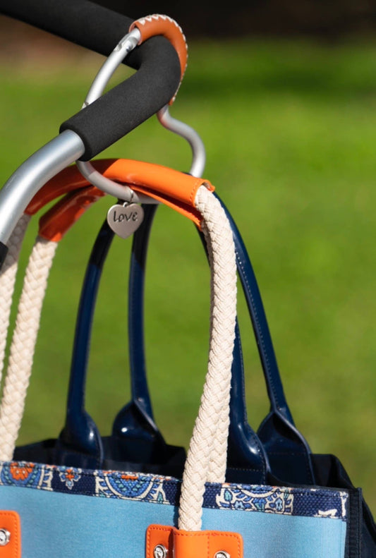 Baby Heart Stroller Hook - Brown or Pink Leather - Einstein's Attic