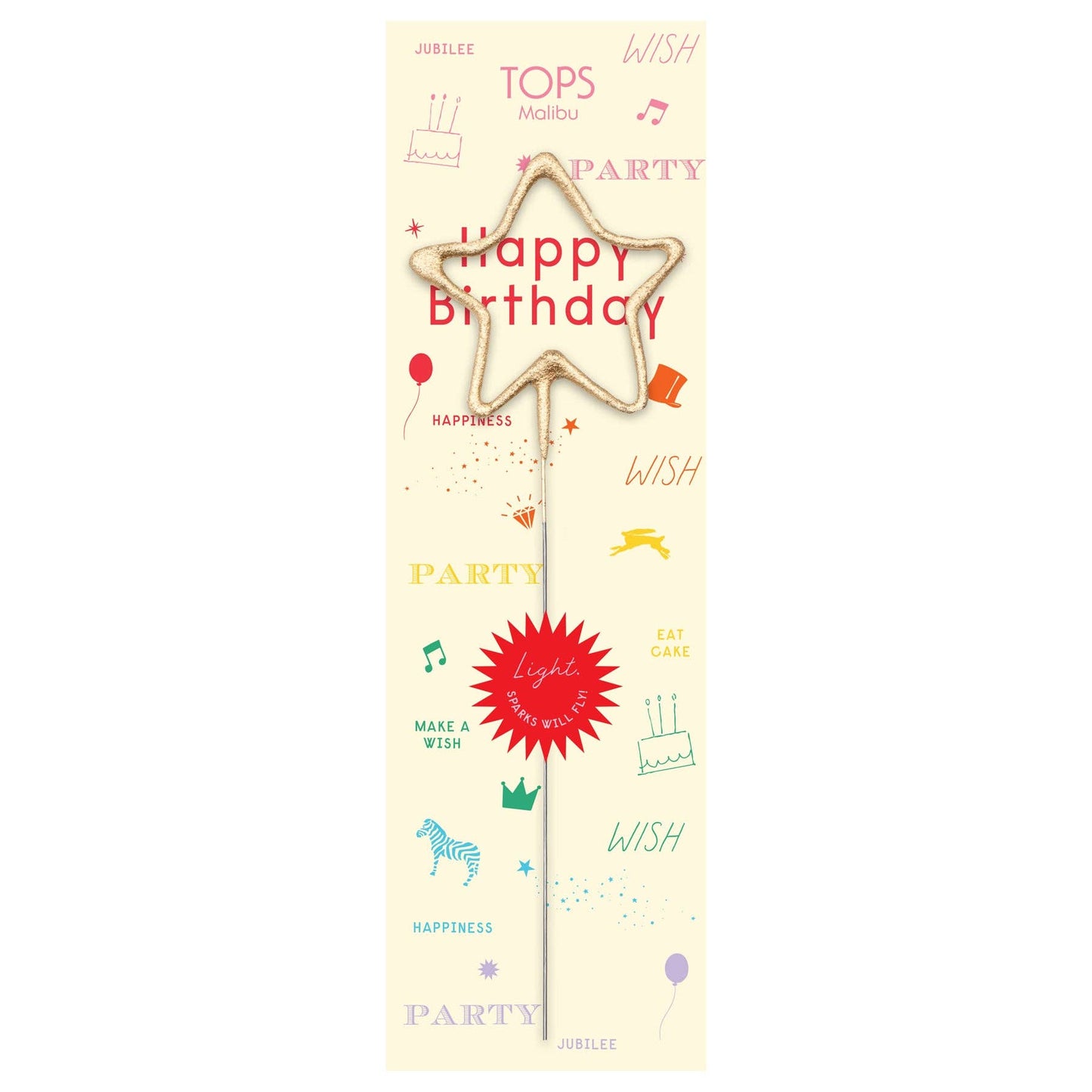 Big Golden Sparkler Happy Birthday Rainbow - Einstein's Attic