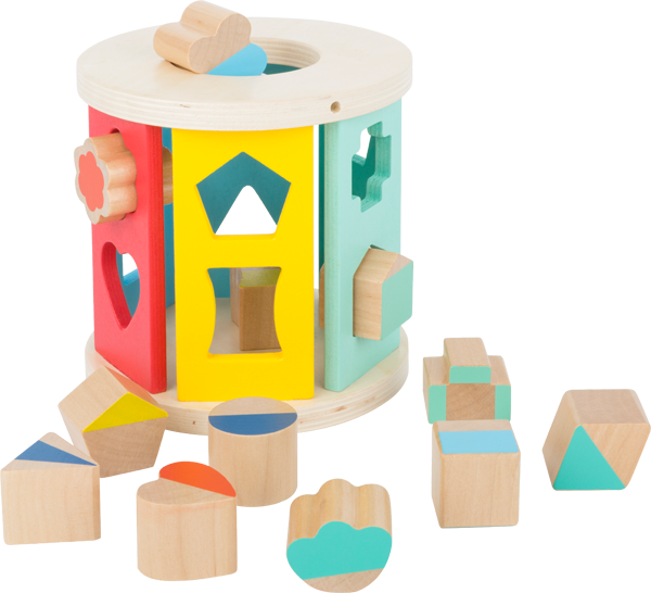 Wooden Rolling Shape Sorting Cube Playset