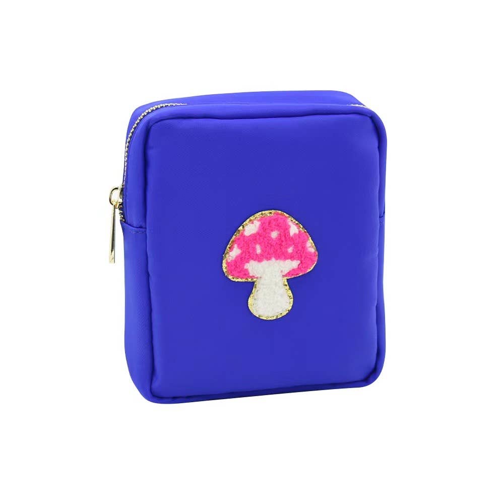 Varsity Collection Nylon Cosmetic Bag Mushroom Chenille