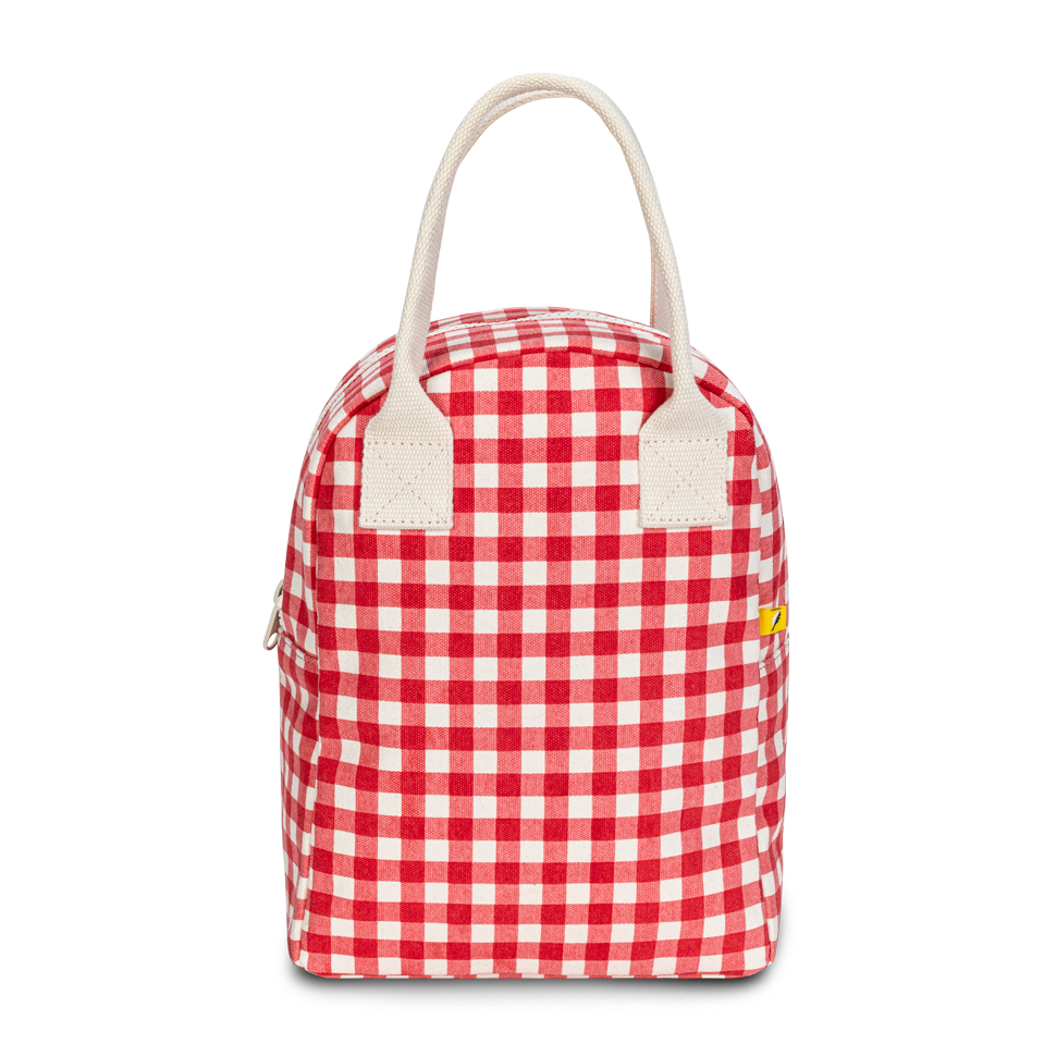 Zipper Lunch Bag - Gingham Red