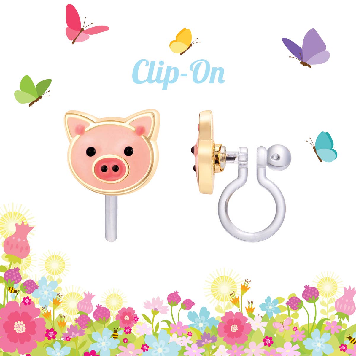 CLIP ON Cutie Earrings- Precious Pig