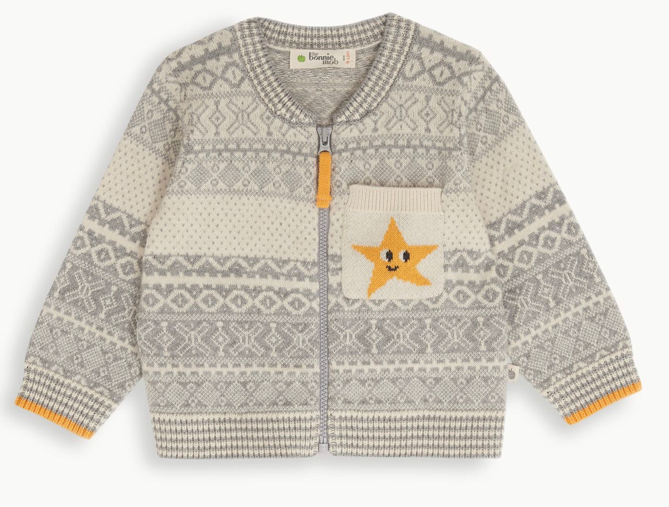 The bonnie mob Shetland Kids knit Grey cardigan - Einstein's Attic