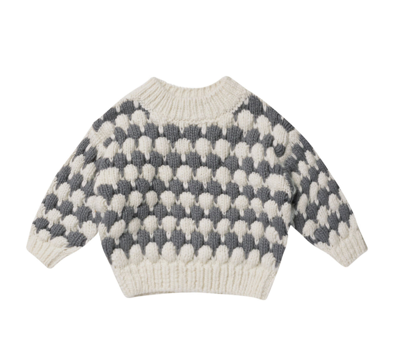 6-12m RELAXED KNIT SWEATER || SLATE STRIPE