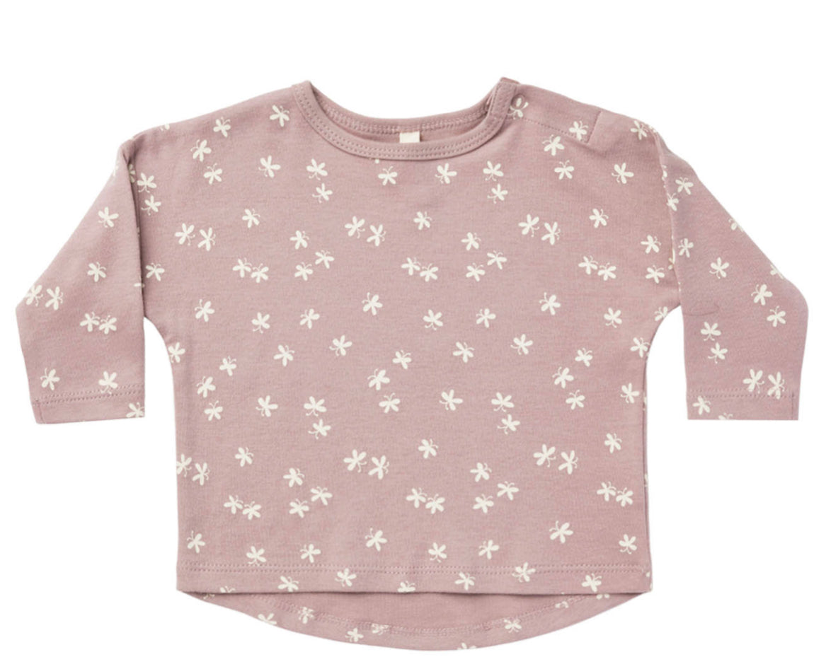 Quincy Mae BUTTERFLIES LONG SLEEVE TEE |