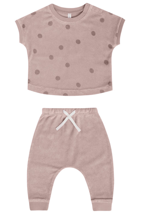 Quincy Mae TERRY TEE SET | DOTS