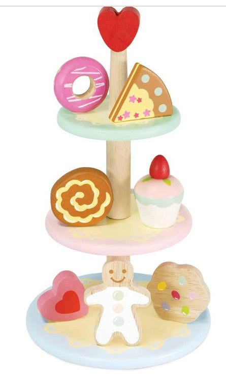 Cake Stand Set - Three Tier Wooden - Einstein's Attic