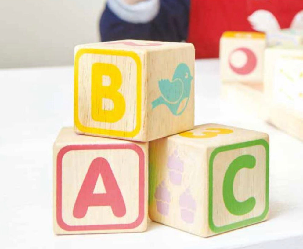 ABC easy as 123 Wooden Blocks to build & stack.