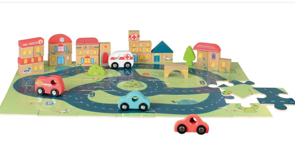 Puzzle and City Playset - Einstein's Attic