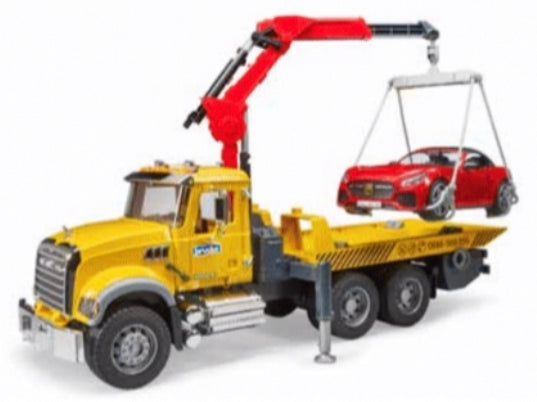 Bruder MACK Granite Tow Truck with Roadster - Einstein's Attic