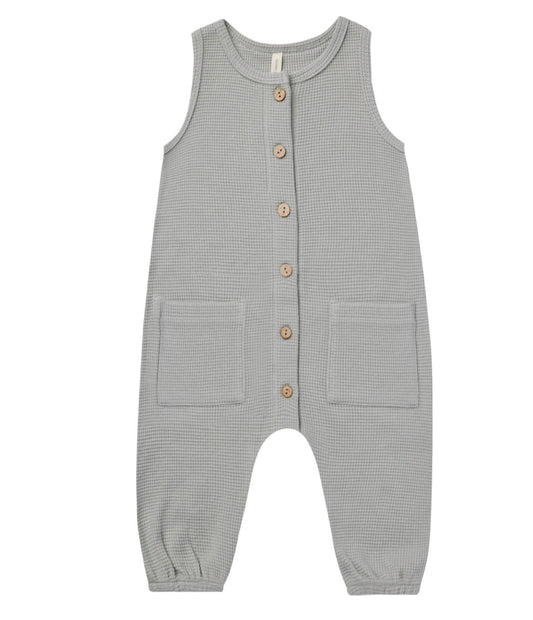 3-6m Quincy Mae WAFFLE JUMPSUIT | SKY