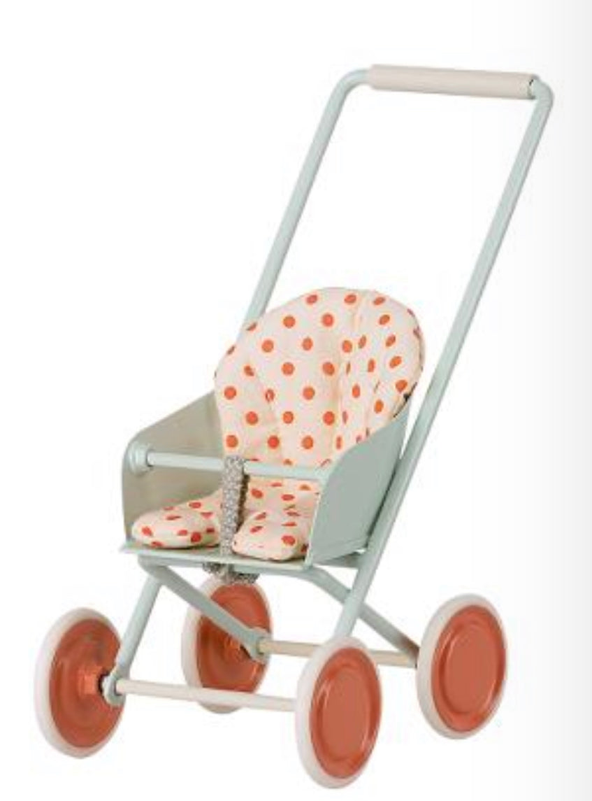 Maileg Stroller, Micro - Sky blue - Einstein's Attic
