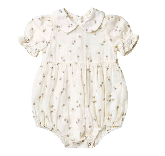 3-6m Rylee + Cru GRACIE ROMPER || BLUE DAISY HUNTINGTON LOCATION