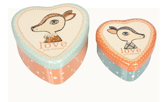 Maileg LOVE -2 Metal Hearts, Bambi, Set - Einstein's Attic