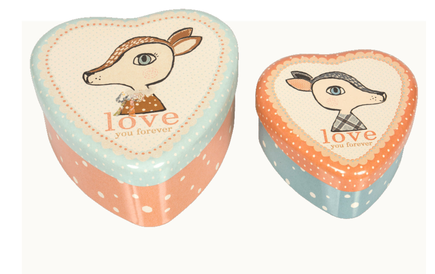 Maileg LOVE -2 Metal Hearts, Bambi, Set - Einstein's Attic