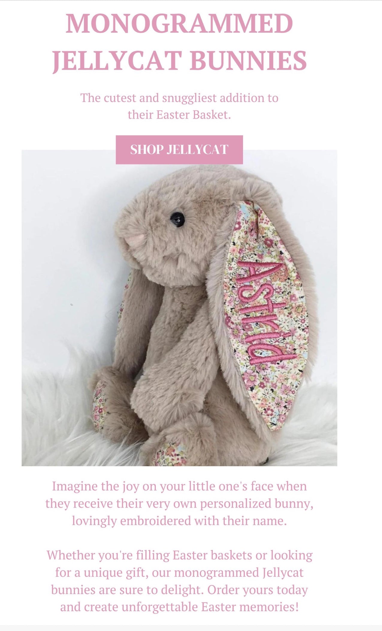 Monogrammed Jellycat Bunnies