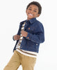 Boys Medium Wash Denim Jacket: Blue