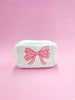 Pink Bow Teddy Cosmetic Zipper Bag - Large