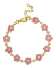 Flower Link Bracelet: Pink & White