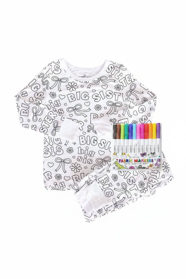 Colorable Two-Piece Pajama Set | Big Sis