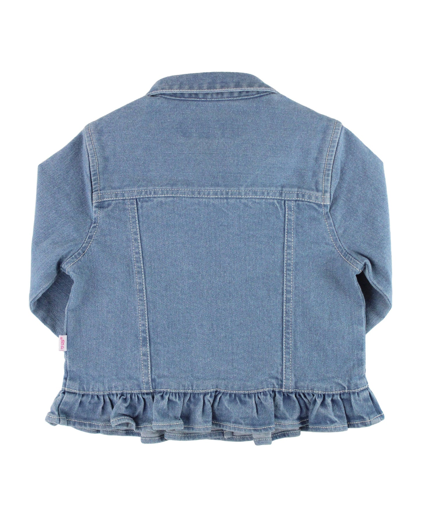 Girls Light Wash Denim Jacket: Blue