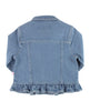 Girls Light Wash Denim Jacket: Blue