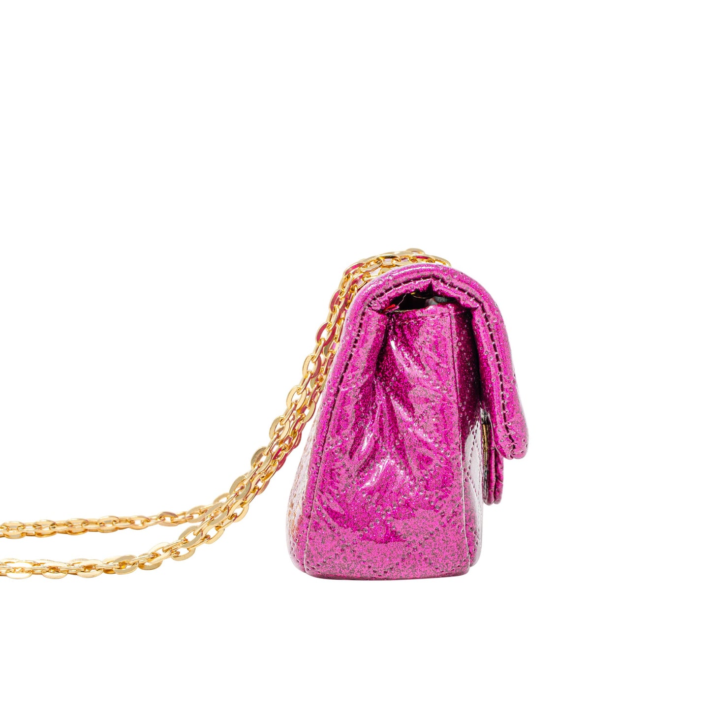 Classic Quilted Sparkle Mini Bag: Pink