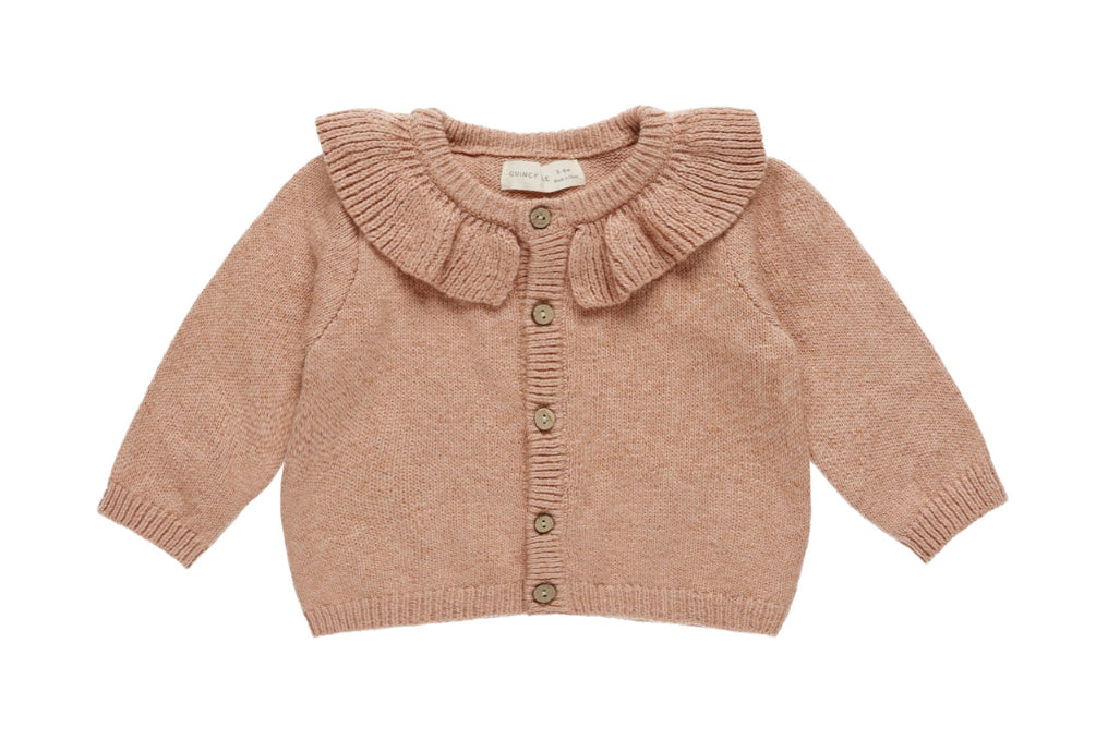 RUFFLE COLLAR CARDIGAN || ROSE