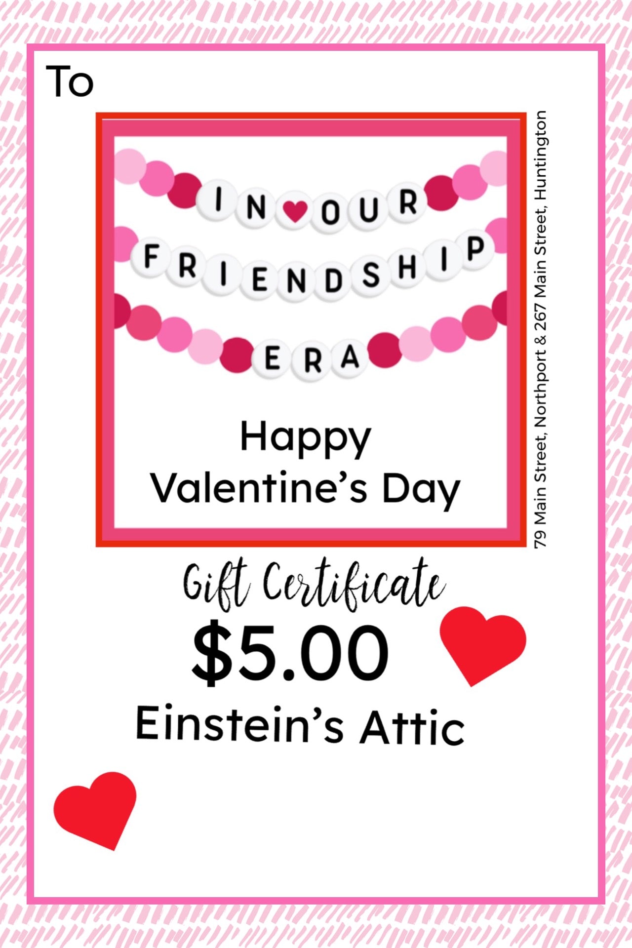 Gift Certificates Valentine’s Day