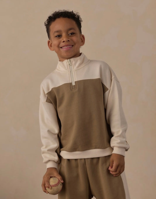 QUARTER ZIP CREW OLIVE