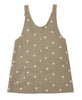 V-NECK OVERALL DRESS EMBROIDERED DAISIES