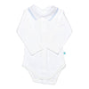 Cotton Baby Bodysuit Onesie with Polo-Style Collar: 12-18M / Short Sleeve / Light Blue