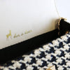 Houndstooth Purse: Navy/Beige