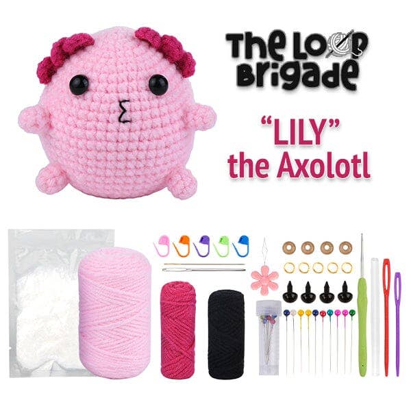 The LOOP Brigade DIY Crochet Kit - Lily the Axolotl