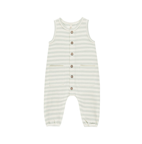 Waffle Jumpsuit Mint Stripe