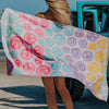 Pastel Happy Face Pool Beach Towel: Pastel Happy