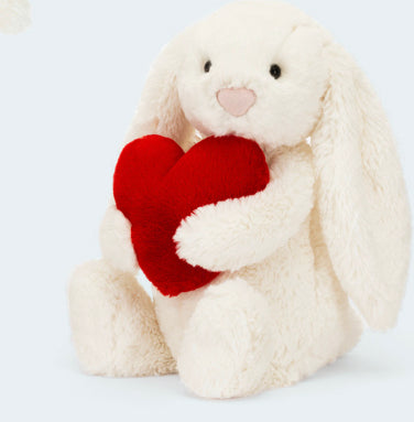 Bashful Red Love Heart Bunny Original 12”