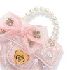 Embellished Bow Shiny Quilted Purse: Pink