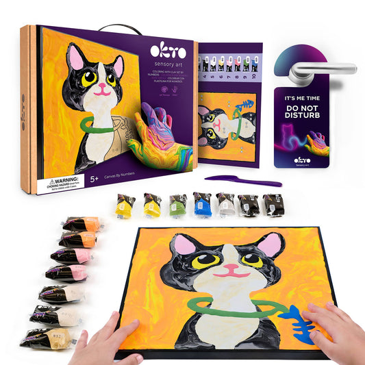 OKTO Clay-by-Numbers Kit – “Cat” (11.4” x 11.4”) 
