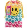 Happy Face Repeat Pattern Beach Quick Dry Towel: OS / Rainbow