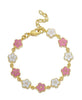 Flower Link Bracelet: Pink & White