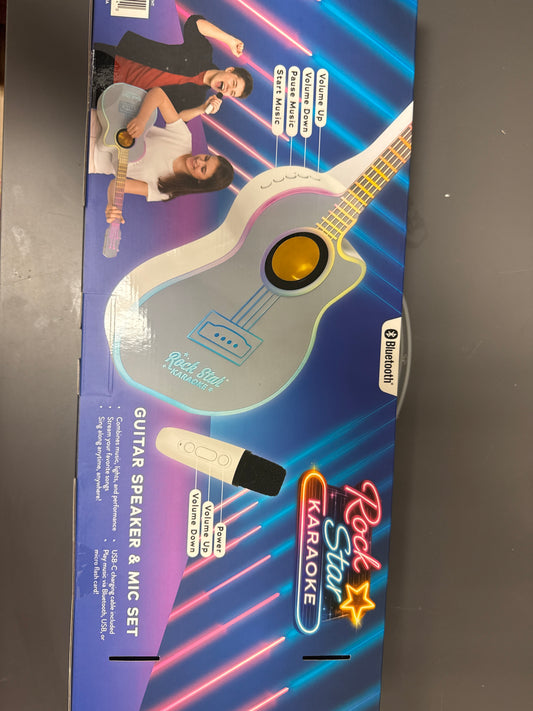 Rock Star Karaoke Guitar Speaker & Wireless Microphone Set