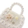 Floral Decor Tweed Purse: Beige