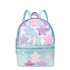 Star-Patched Metallic Light Blue Mini Backpack