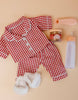 12” Doll Pajamas, slippers, milk and gingerbread mash -